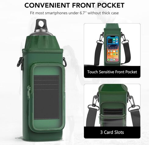 Water Bottle Carrier Bag with Adjustable Shoulder, Touch Sensitive Supported Water Bottle Sling Holder for for Walking Outdoor Hiking Travelling Camping Under 40oz in Kuwait