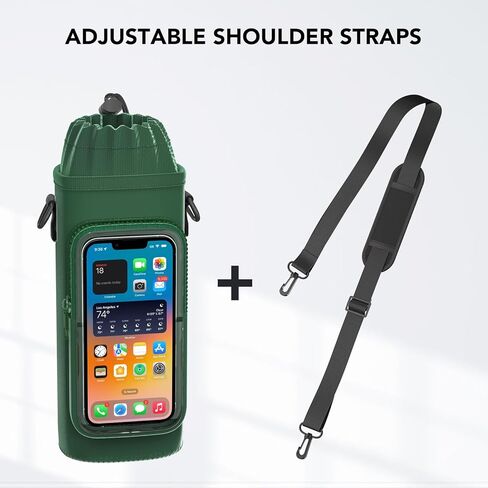 Water Bottle Carrier Bag with Adjustable Shoulder, Touch Sensitive Supported Water Bottle Sling Holder for for Walking Outdoor Hiking Travelling Camping Under 40oz in Kuwait