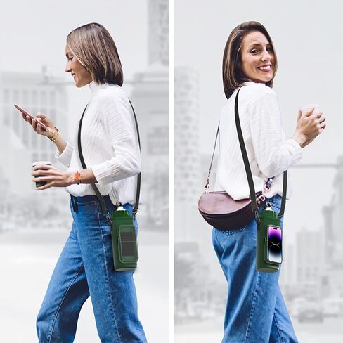 Water Bottle Carrier Bag with Adjustable Shoulder, Touch Sensitive Supported Water Bottle Sling Holder for for Walking Outdoor Hiking Travelling Camping Under 40oz in Kuwait