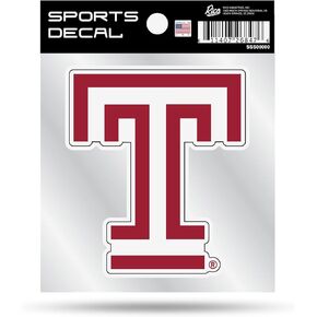 Temple Owls T Logo 4 x 4 inch Sports Decal