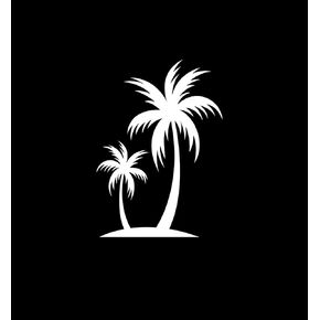 Palm Trees Decal Island Beach Sun | White | Made in USA by Stick This! | Sticker for Car or Truck Windows, Laptop, Water Bottle, Tablets etc. | 4.5" x 6.5" |