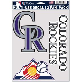 Wincraft MLB Colorado Rockies Decal Multi Use Fan 3 Pack, Team Colors, One Size