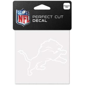 WinCraft NFL Detroit Lions 4x4 Perfect Cut White Decal, One Size, Team Color