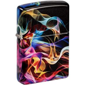 Zippo Lighter: Abstract Smoke Design - 540 White Matte 48897