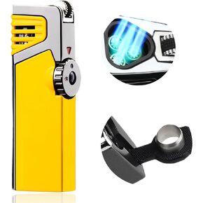 Portable Flint Lighter, Metal Small Torch Lighter, Refillable Jet Lighters, Unique Gifts for Men Lighters for Candle Hiking Gear(No Butane Fuel) (#12)