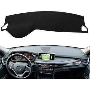 Dash Cover Mat Custom Fit for BMW X5 2014-2018, X6 2015-2019 Without Cutout for HUD and Dash Speakers, Dashboard Cover Pad Carpet Protector (Black) F147