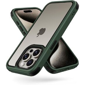 Compatible with iPhone 15 Pro Case, with Multicolor Protective Shockproof Bumpers, Crystal Clear Not Yellowing Anti-Scratch Hard PC Back & Soft Silicone TPU Frame Cover - Dark Blue/Black