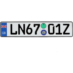 Great Britain Euro Plate with Registration Seals - Flag Style - Random Characters