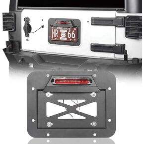 u-Box JK Spare Tire Delete License Plate Relocation Kit w/Plate Illuminate Light & Third Brake Light for Jeep Wrangler JK & JKU Unlimited 07-18