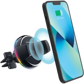 Merkury Innovations Power Mount Glo Wireless Charging car Vent Mount