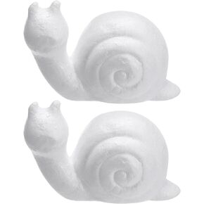 PATIKIL 4pcs Foam Snail, 5.5in Snail Foam Animal White Foam Shapes Bulk Sculptures for Craft Decorations DIY Painting Drawing Gift
