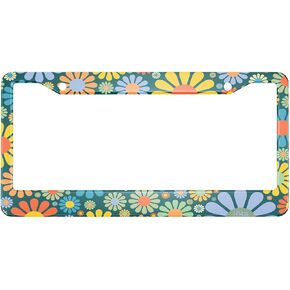 HOSNYE Adventure Awaits License Plate Frame Alpine Travel Enthusiasts Metal License Plate Cover Front Plates Frames Car Tag Frame for Women Men US Vehicles Standard