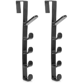 TOPINCN 2 Pack 5 Layers Over The Door Hook, Door Hook Organizer Rack Hanger Backpack Handbag Clothes Coat Hook for Home (white)