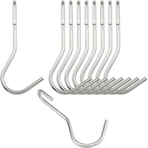 10PCS Heavy Duty S Hooks Pot Hooks Pan Rack Holder Hooks, 90 Degree Twist Angled Hooks, Pot Rack Hooks, Angled pot S hook for Hanging Kitchen Utensils Pots Pans Clothes Bags Towels Plants
