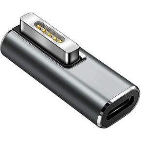 Magnetic USB C Female to Mag-Safe 2 T Tip Male Adapter 100W PD Power Charger Type-C Converter Connector Support for MacBook Pro Air 2013 2014 2015 MD223 A1465 A1466