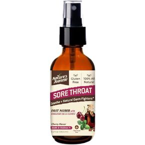 Nature's Jeannie Sore Throat Spray - Cherry Flavor - 3.4 Fl Oz - TSA Travel Size - Soothing Natural Germ-Fighters with Oregano Oil & Cloves for Natural Numbing Comfort