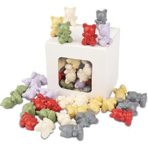 Counting Bears Math Manipulatives Counters for Toddlers Plastic Sorting Bears 1 Inch Counting Toys Preschool Home Supplies Gifts for Kids Ages 3+(60 Pcs,6 Dark Colors)