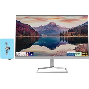 HP M22f 22" 1080P FreeSync Monitor 2D9J9AA#ABA Bundle with Docztorm Dock, 22" IPS FHD (1920x1080) 75Hz Anti-Glare Display, HDMI, VGA, Ideal for Home & Business (2024 Latest Model) - Pack of 1