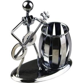 Decorative Pen Organizer/Pencil Holder with Metal Man Playing Eastlion Guitar…