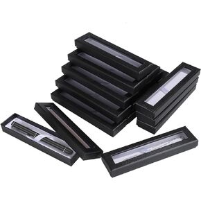 20 Pack Pen Gift Box Empty Pen Cases with Clear Lid, Black Pen Presentation Display box for Jewelry Pencil Ballpoint Fountain Pen Display for Christmas Gift Business Birthday Souvenir Office Supplies