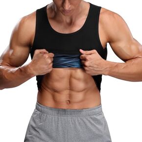 SHAPERIN Sauna Sweat Vest for Men Heat Trapping Pullover Sweat Enhancing Vest Workout Tank Top
