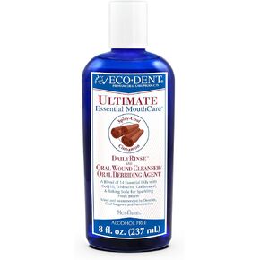 Eco-Dent Alcohol-Free Mouthwash, Cinnamon - Ultimate Essential MouthCare, Oral Care Mouth Wash for Adults, Baking Soda Mouth Rinse with Essential Oils + DailyRinse Single-Use Pack, Mint