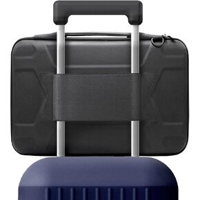 Hard Case Laptop Travel Bag for 13" and 14" inch Computers/MacBooks with Luggage Sleeve - Carrying Handle, Padded Shoulder Strap (Black)