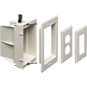 Arlington DVFR1W-1 Recessed Electrical/Outlet Mounting Box, Single Gang