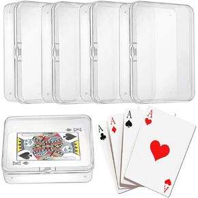 Clear Plastic Playing Card Case Set - 4Pcs Blank Playing Card Storage Box Trading Card Deck box, Perfect for Organization of Playing Cards Business Cards Game Cards and More (4pcs Clear)