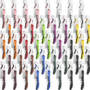 40 Pieces Wine Key Opener Corkscrew Wine Opener Waiter Metal Bottle Wine Opener Heavy Wine Key Fold Beer Corkscrew Serrated Foil Cutter Key for Home Restaurants Bars Waiter Bartenders (Bright Colors)
