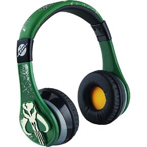 eKids Book of Boba Fett Bluetooth Headphones, Wireless Headphones with Microphone Includes Aux Cord, Kids Headphones for School, Home, or Travel