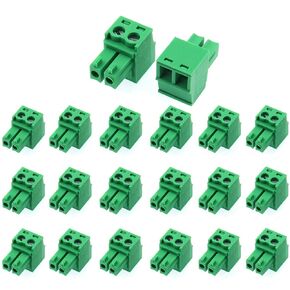 5 PCS 8 Pin 2.54mm Pitch Screw Terminal Block Connector for 26-18AWG, Pluggable Quick Male Plug Connector-8 Pole