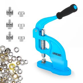 Hand Press Heavy Duty Eyelet Grommet Machine Press Punch Tool Kit with 3 Dies 1/4“ 3/8" 1/2“ and 900 Pcs Grommets Self Piercing Grommet Maker Labor Saving Corsetry Class Recommended