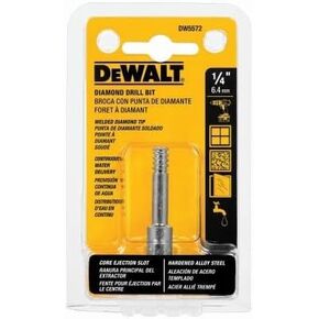 DeWalt DW5572 1/4" Diamond Welded Tip Tile Drill Bit with Reverse Spiral Thread