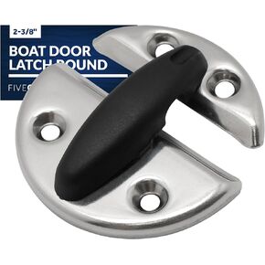 Five Oceans Boat Latch, Boat Door Latch, Marine Door Latch Catch, Boat Compartment Latch, Round 2 3/8 Inch Twist Lock, 316 Stainless Steel for Boat Door, Cabinet, Hatches, Center Console Doors - FO556
