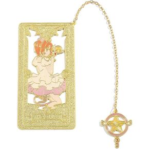 Card Captor Anime Metal Book Mark- Pink Sakura Hollow Out Metal Bookmarks Gift for Girl Book Lovers Anime Fans Collection Christmas Valentine Ideal Marker for Reading Stationery (3 Style)