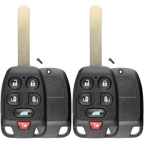 KeylessOption Keyless Entry Remote Uncut Key Blade Fob Shell Case Cover Buttons for Odyssey N5F-A04TAA (Pack of 2)