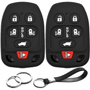 2pcs Compatible with Honda Odyssey EX EX-L LX SE Touring Elite EXL Black Key Fob Cover Case Key Chain Protector Keyless Remote Holder N5F-A04TAA