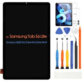 Screen Replacement for Samsung Galaxy Tab S6 Lite 2022 P613 LCD Display Digitizer SM-P613 SM-P619 Screen Touch Glass Assembly Repair Parts(Black,10.4 inch)