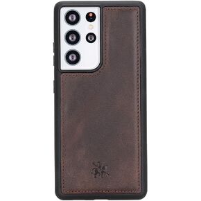 حافظة جلدية Venito Lucca Flex متوافقة مع حافظة Samsung Galaxy S24 Plus (6.7 بوصة) - آمنة للغاية مع غطاء خلفي مبطن (بني عتيق)