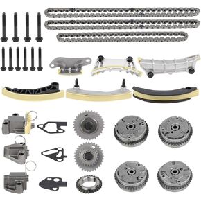 Engine Timing Chain Kit 12633451+4pcs VVT Sprockets 12684830 w/Tensioner Guide Rail Sprocket for Chevy Traverse Acadia Equinox Malibu Allure Enclave LaCrosse CTS SRX STS 2.8/3.0/3.6L 12633452 12600459