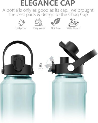 ALIENSX Spout Lid for Wide Mouth Water Bottles, Ideal Chug Cap for Hydro Flask Rambler 12/16/18/32/40/64 oz and Yeti Yonder 20/25/34/50 oz, Replacement Lids with Push Button and Flexible Handle in Kuwait