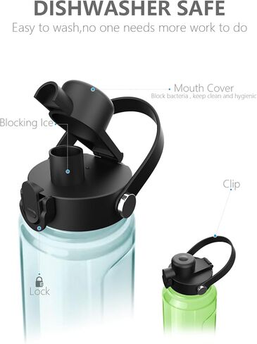 ALIENSX Spout Lid for Wide Mouth Water Bottles, Ideal Chug Cap for Hydro Flask Rambler 12/16/18/32/40/64 oz and Yeti Yonder 20/25/34/50 oz, Replacement Lids with Push Button and Flexible Handle in Kuwait