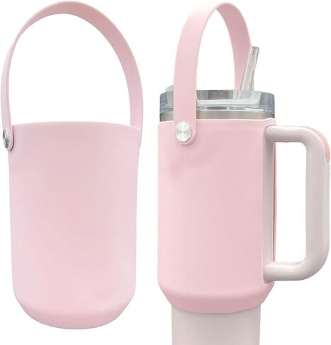 Stanley Cup Accessories: Portable Silicone Cup Holder with Strap for Stanley 40 oz. Tumbler (with Handle) in Saudi Arabia