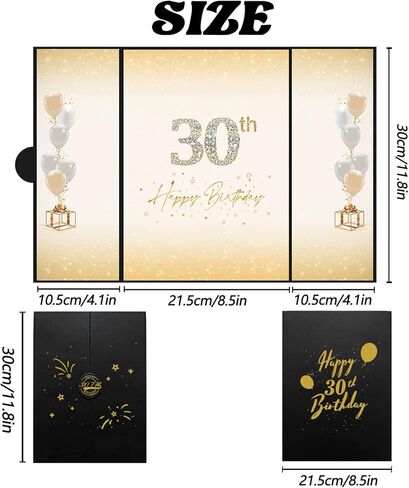 Crenics زينة عيد الميلاد الثلاثين لها أو له، بديل كتاب ضيف عيد الميلاد الثلاثين الإبداعي، كتاب توقيع عيد الميلاد الثلاثين باللونين الأسود والذهبي 18 × 12 بوصة، هدية رائعة لعيد الميلاد 30 للرجال أو النساء in Kuwait