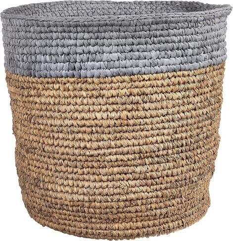 Bloomingville Set of 2 Beige Seagrass Baskets, Natural & Grey in Saudi Arabia
