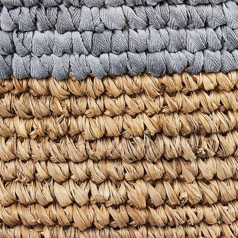 Bloomingville Set of 2 Beige Seagrass Baskets, Natural & Grey in Saudi Arabia