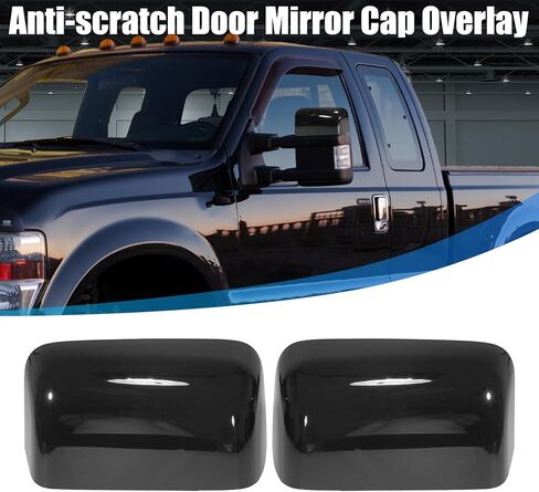ACROPIX Car Door Mirror Cap Overlay Exterior Mirror Cover Gloss Black Fit for Ford F250 F350 2008-2016 - Pack of 2 in Saudi Arabia