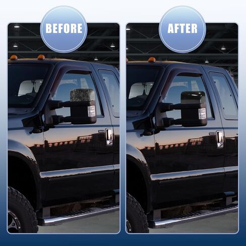 ACROPIX Car Door Mirror Cap Overlay Exterior Mirror Cover Gloss Black Fit for Ford F250 F350 2008-2016 - Pack of 2 in Saudi Arabia
