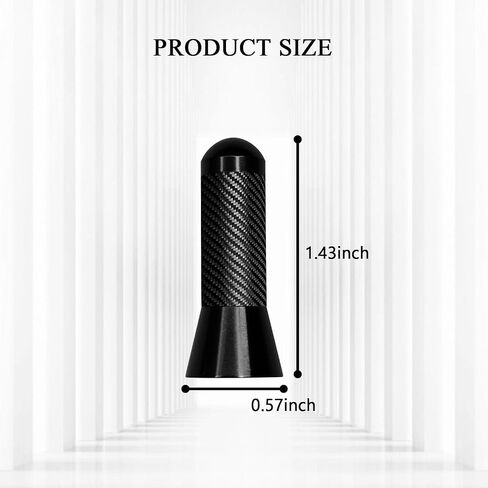 Carbon Fiber Car Short Antenna, 1.43 Inch Universal Stubby Antenna Decoration Replacement, Mini Aerial Antenna with Aluminum Threading Screw for FM AM Radio Reception (Blue) in Kuwait